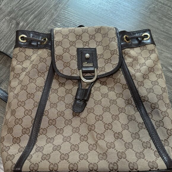 Gucci Abbey Monogram Flap Backpack - Picture 1 of 10